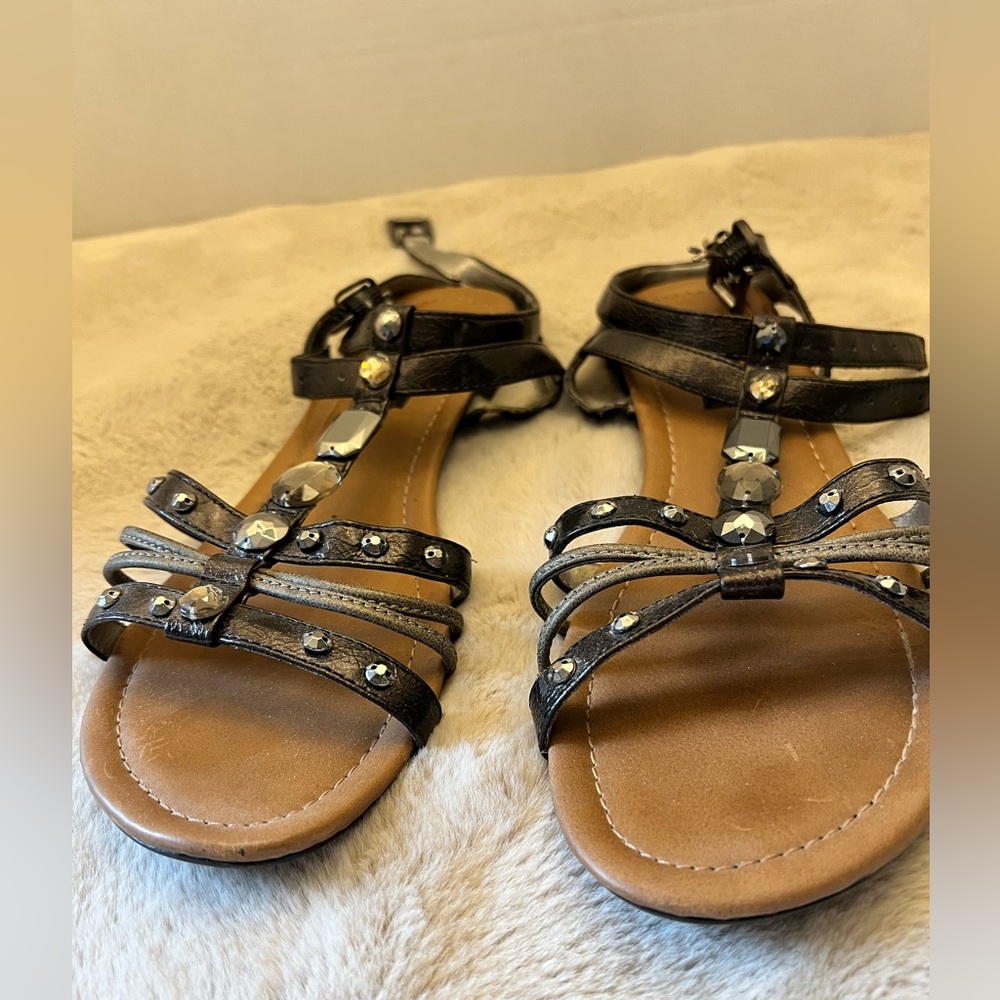 American Eagle Outfitters Black Sandals with Rhinestones